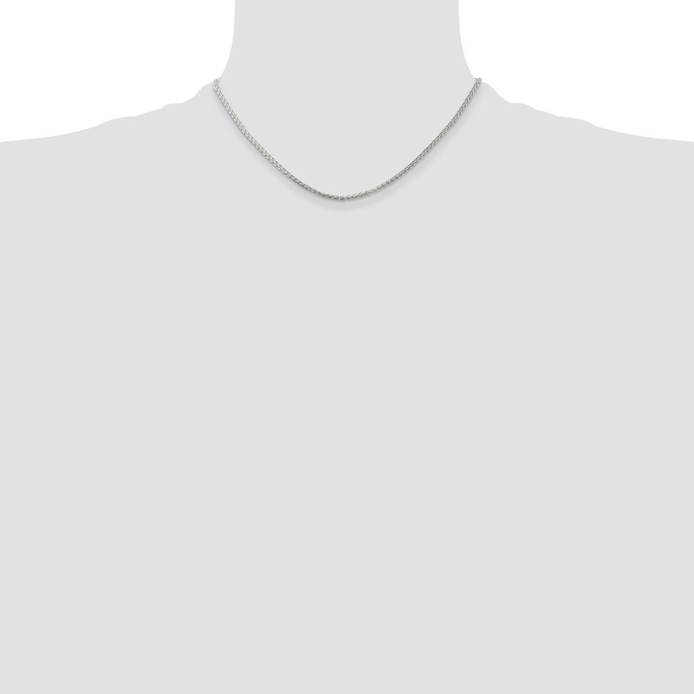 Sterling Silver Rhodium-plated 1.75mm Round Spiga Chain (QSP050R-16)