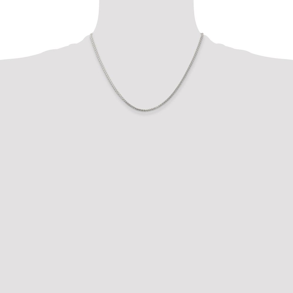 Sterling Silver Rhodium-plated 1.75mm Round Spiga Chain (QSP050R-18)