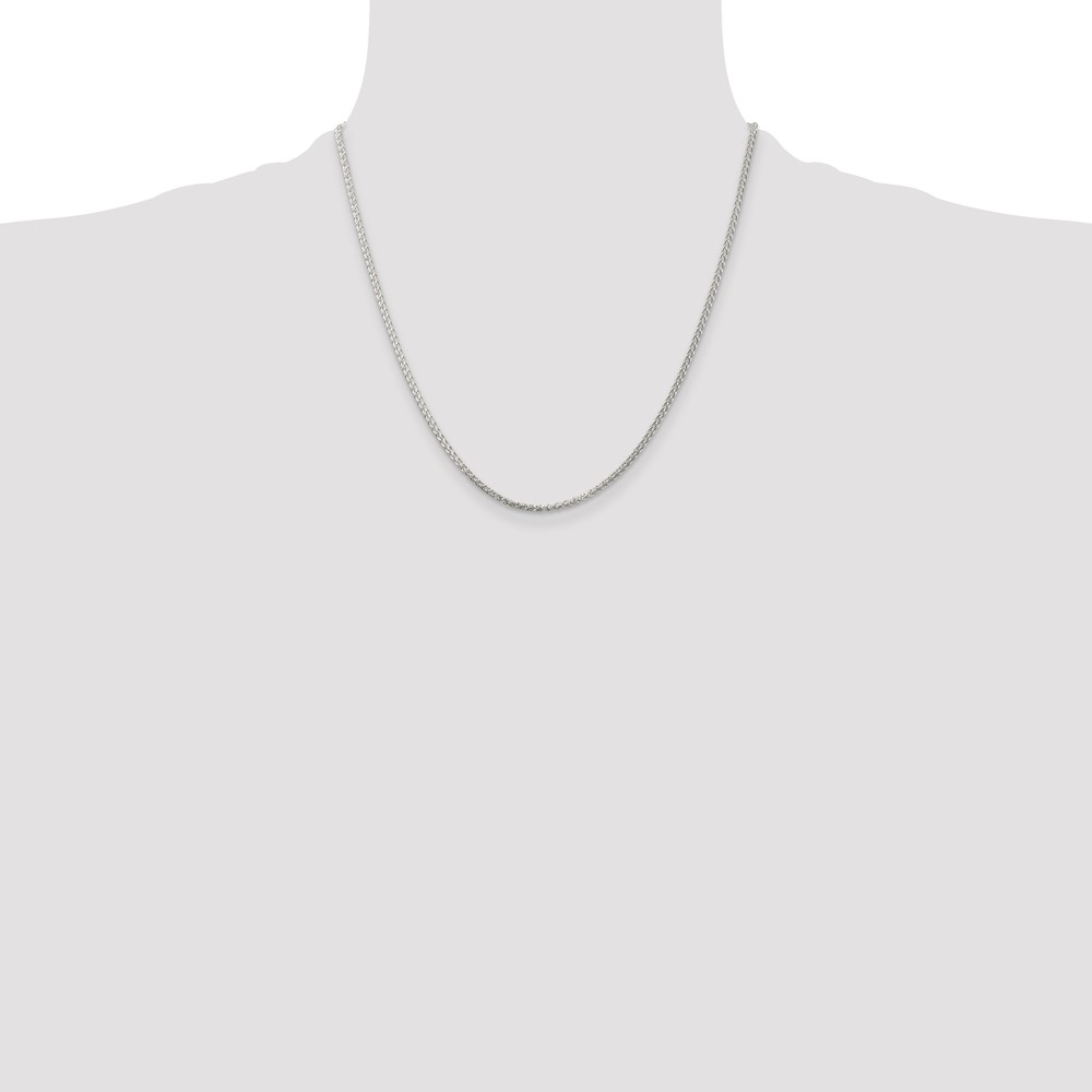 Sterling Silver Rhodium-plated 1.75mm Round Spiga Chain (QSP050R-20)