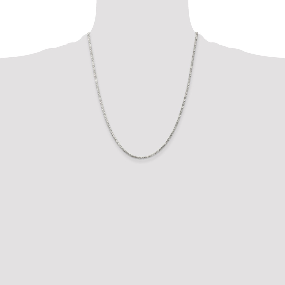 Sterling Silver Rhodium-plated 1.75mm Round Spiga Chain (QSP050R-22)