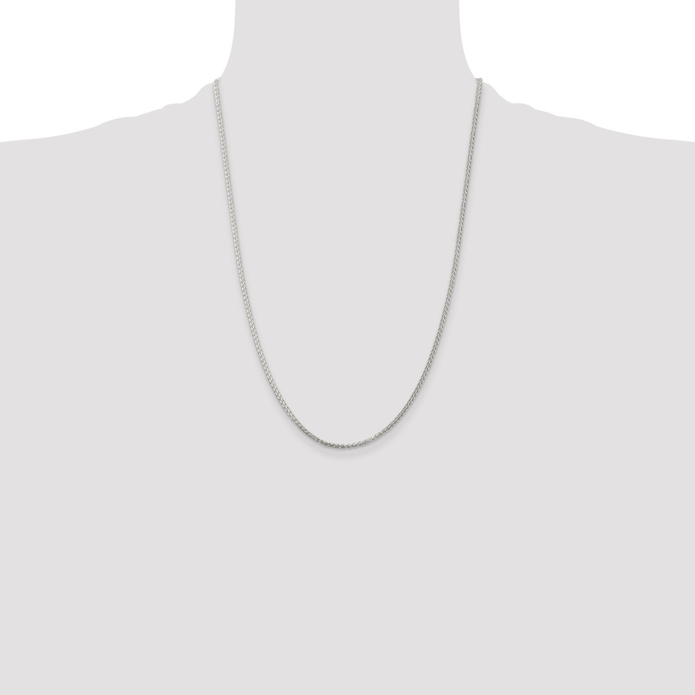 Sterling Silver Rhodium-plated 1.75mm Round Spiga Chain (QSP050R-24)
