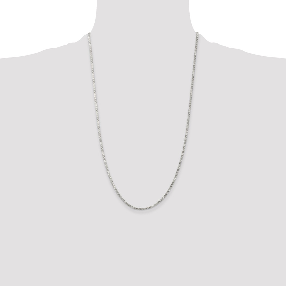 Sterling Silver Rhodium-plated 1.75mm Round Spiga Chain (QSP050R-26)
