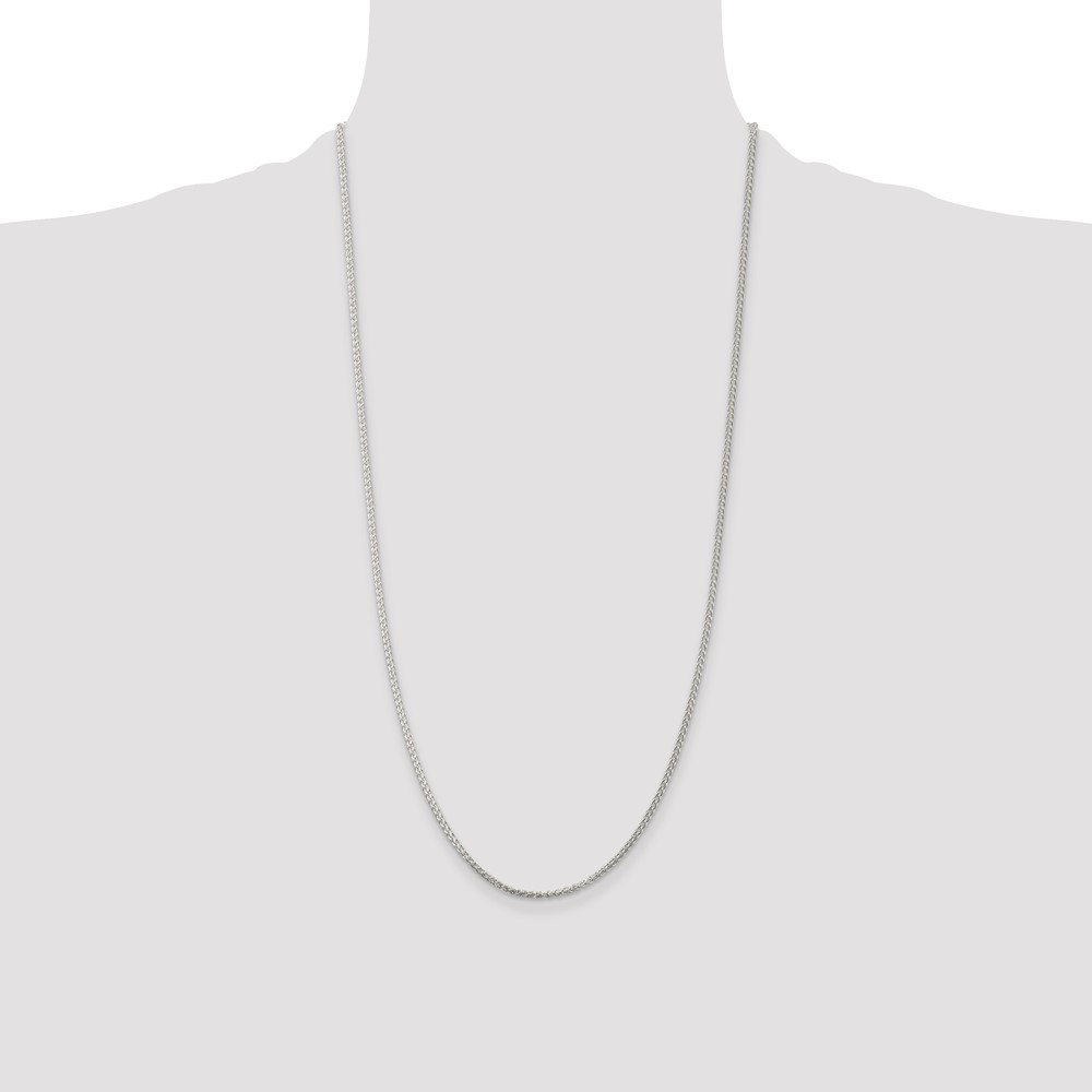 Sterling Silver Rhodium-plated 1.75mm Round Spiga Chain (QSP050R-28)