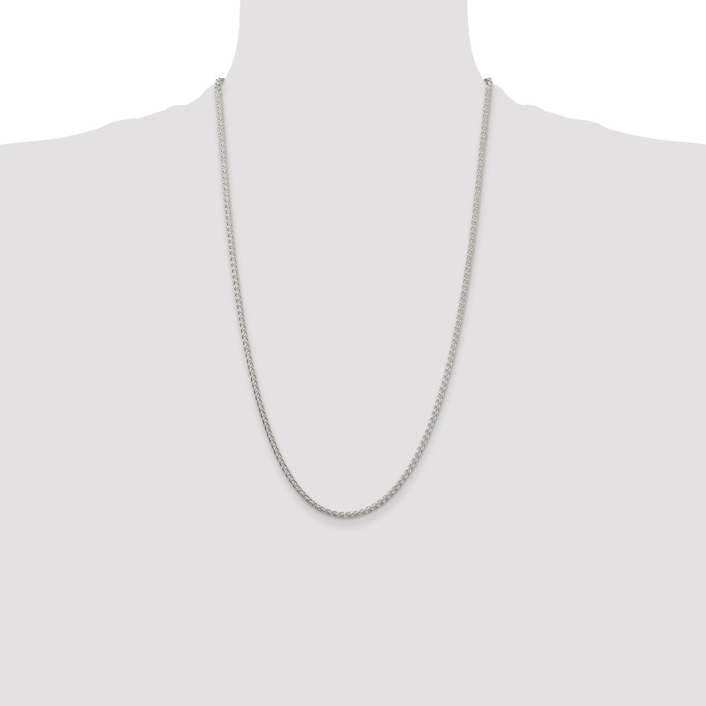 Sterling Silver 2.5mm Round Spiga Chain (QSP060-26)