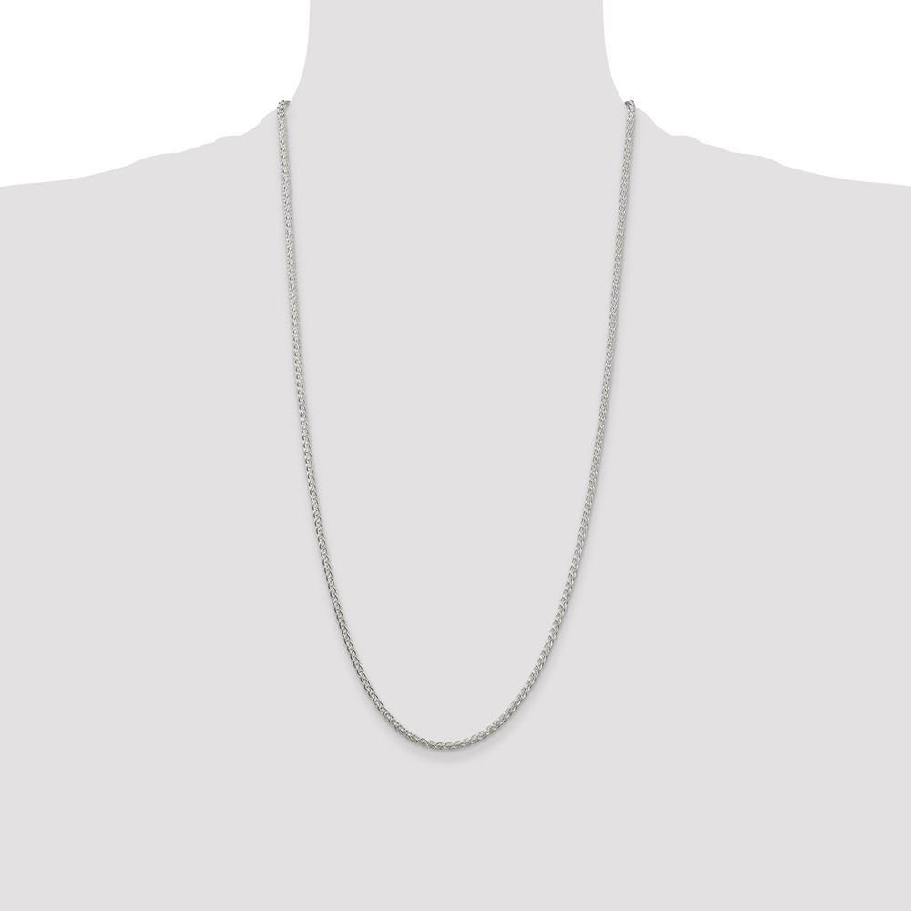 Sterling Silver 2.5mm Round Spiga Chain (QSP060-28)