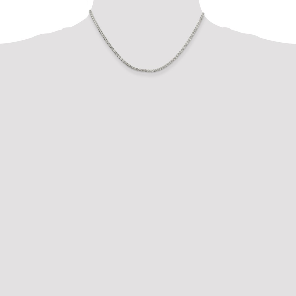 Sterling Silver Rhodium-plated 2.5mm Round Spiga Chain (QSP060R-16)
