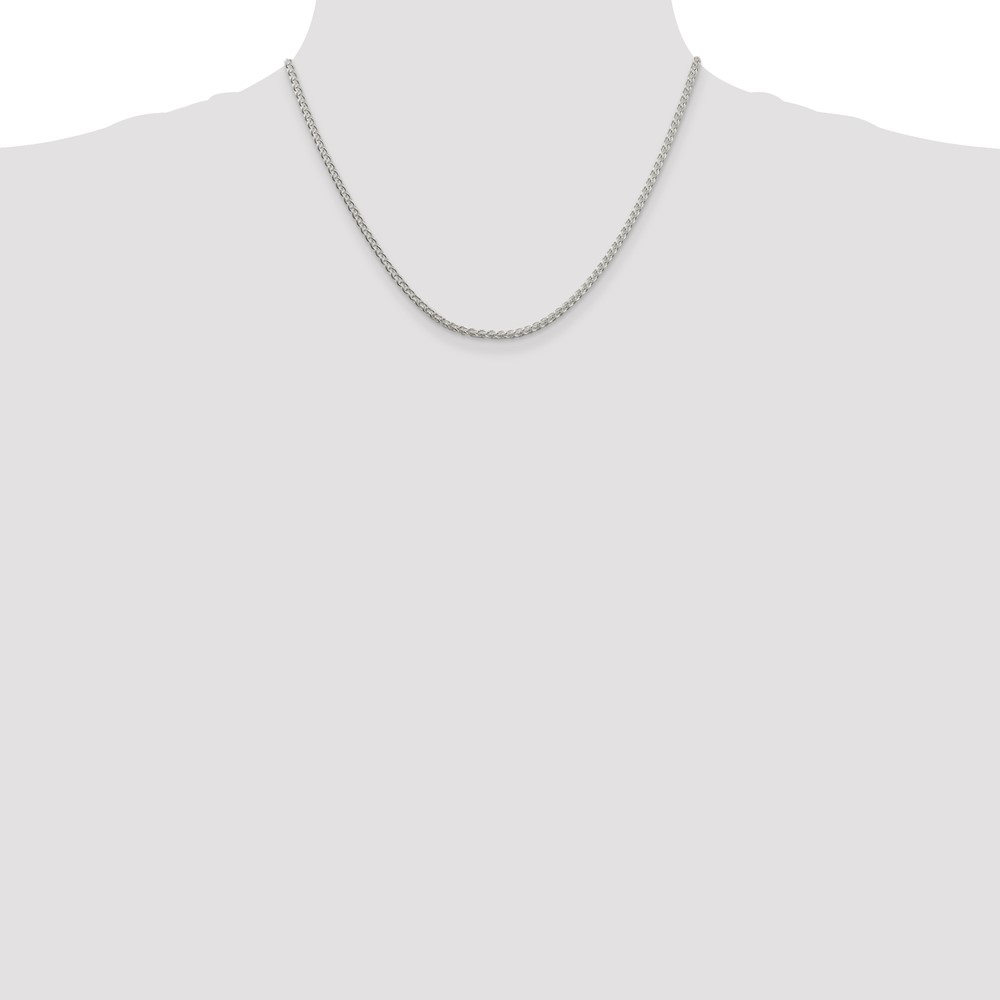 Sterling Silver Rhodium-plated 2.5mm Round Spiga Chain (QSP060R-18)