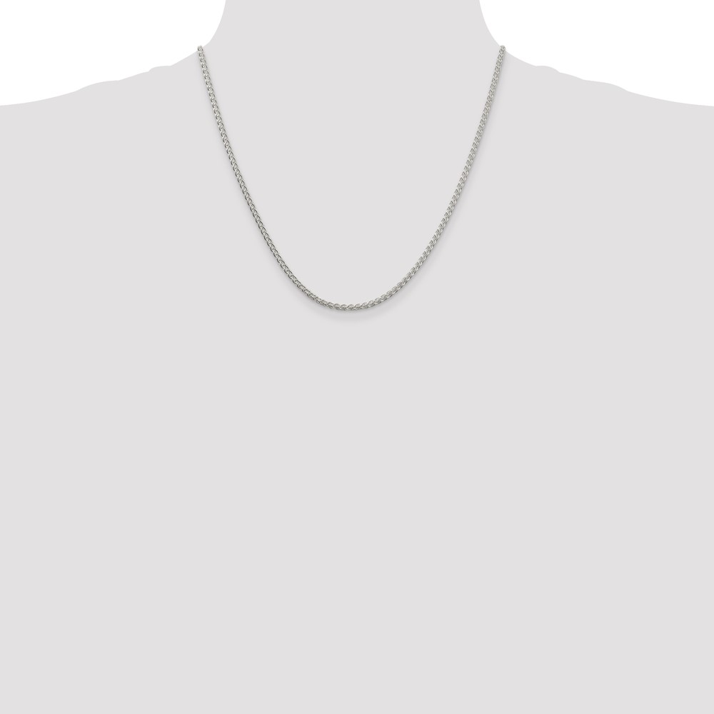 Sterling Silver Rhodium-plated 2.5mm Round Spiga Chain (QSP060R-20)