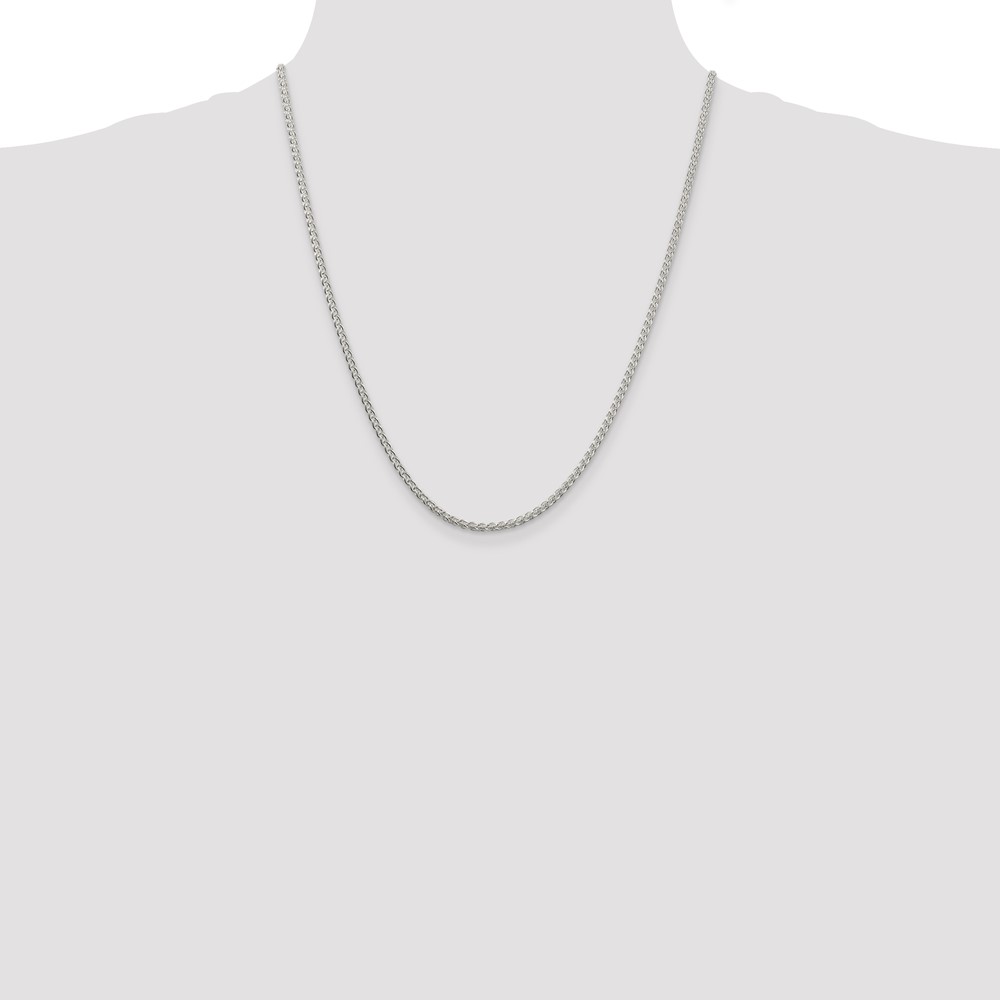 Sterling Silver Rhodium-plated 2.5mm Round Spiga Chain (QSP060R-22)