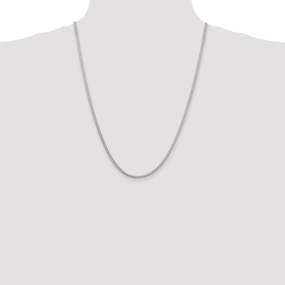 Sterling Silver Rhodium-plated 2.5mm Round Spiga Chain (QSP060R-24)