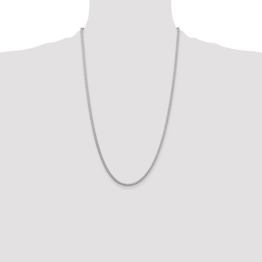 Sterling Silver Rhodium-plated 2.5mm Round Spiga Chain (QSP060R-26)