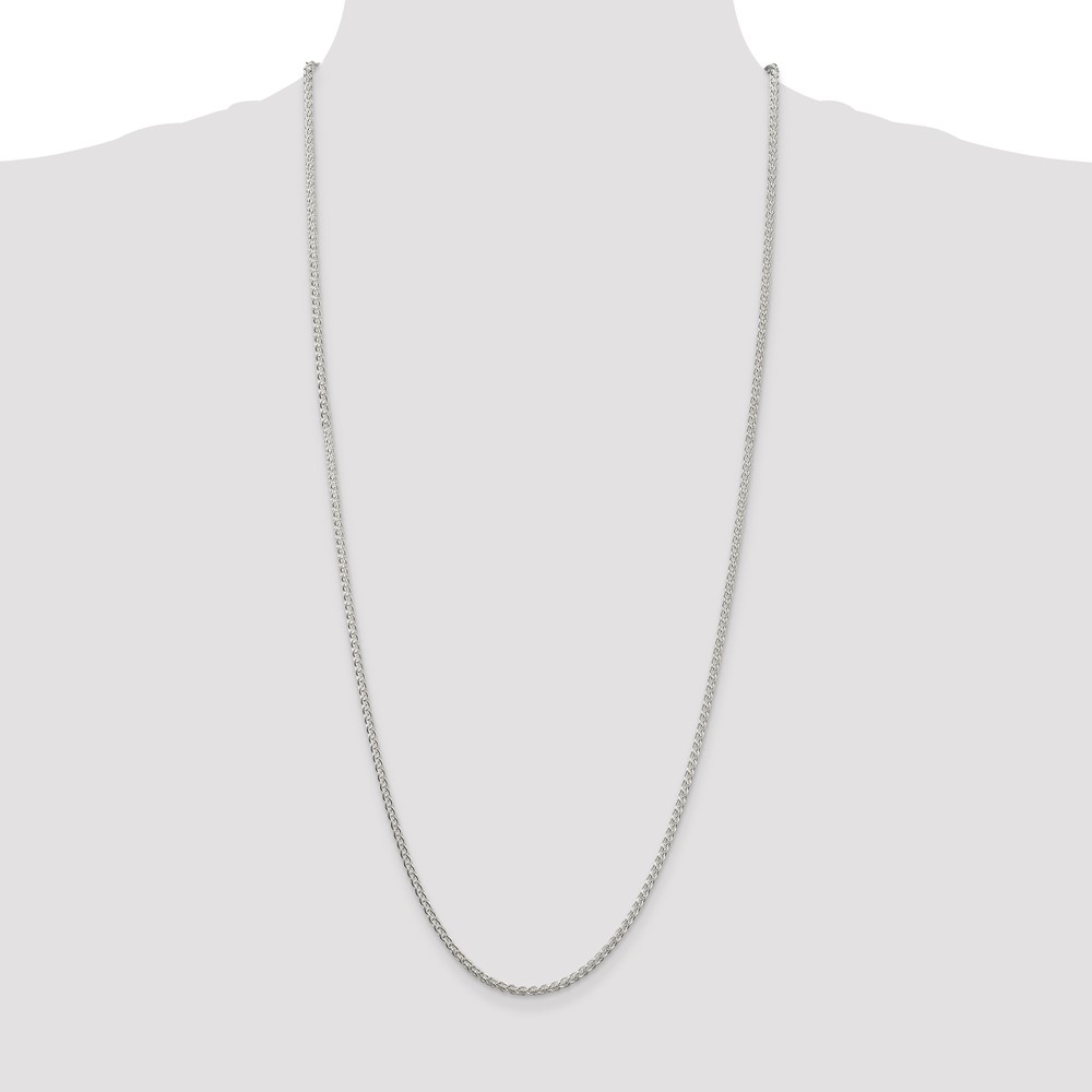 Sterling Silver Rhodium-plated 2.5mm Round Spiga Chain (QSP060R-30)