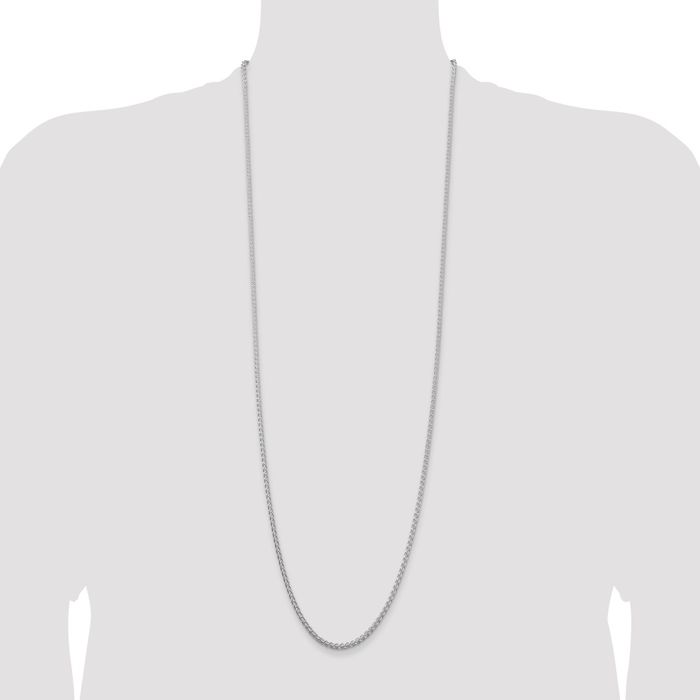 Sterling Silver Rhodium-plated 2.5mm Round Spiga Chain (QSP060R-36)