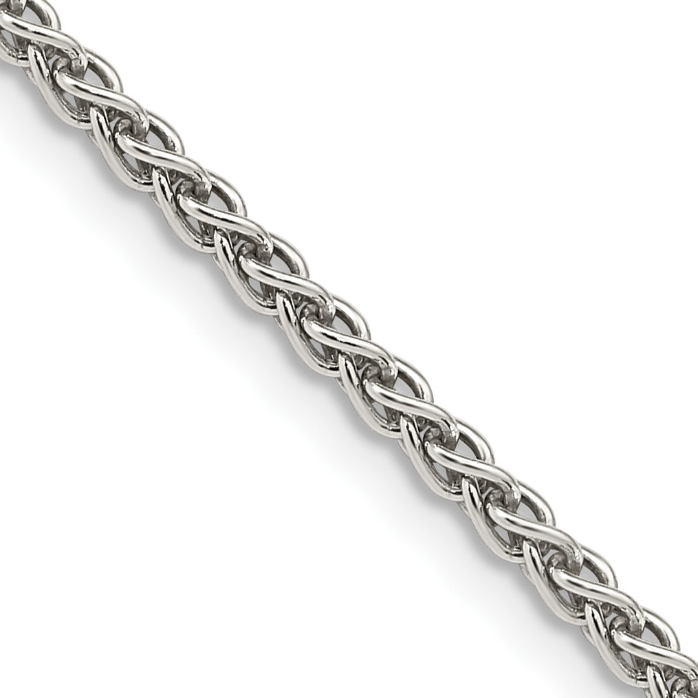 Sterling Silver Rhodium-plated 2.5mm Round Spiga Chain (QSP060R-16)