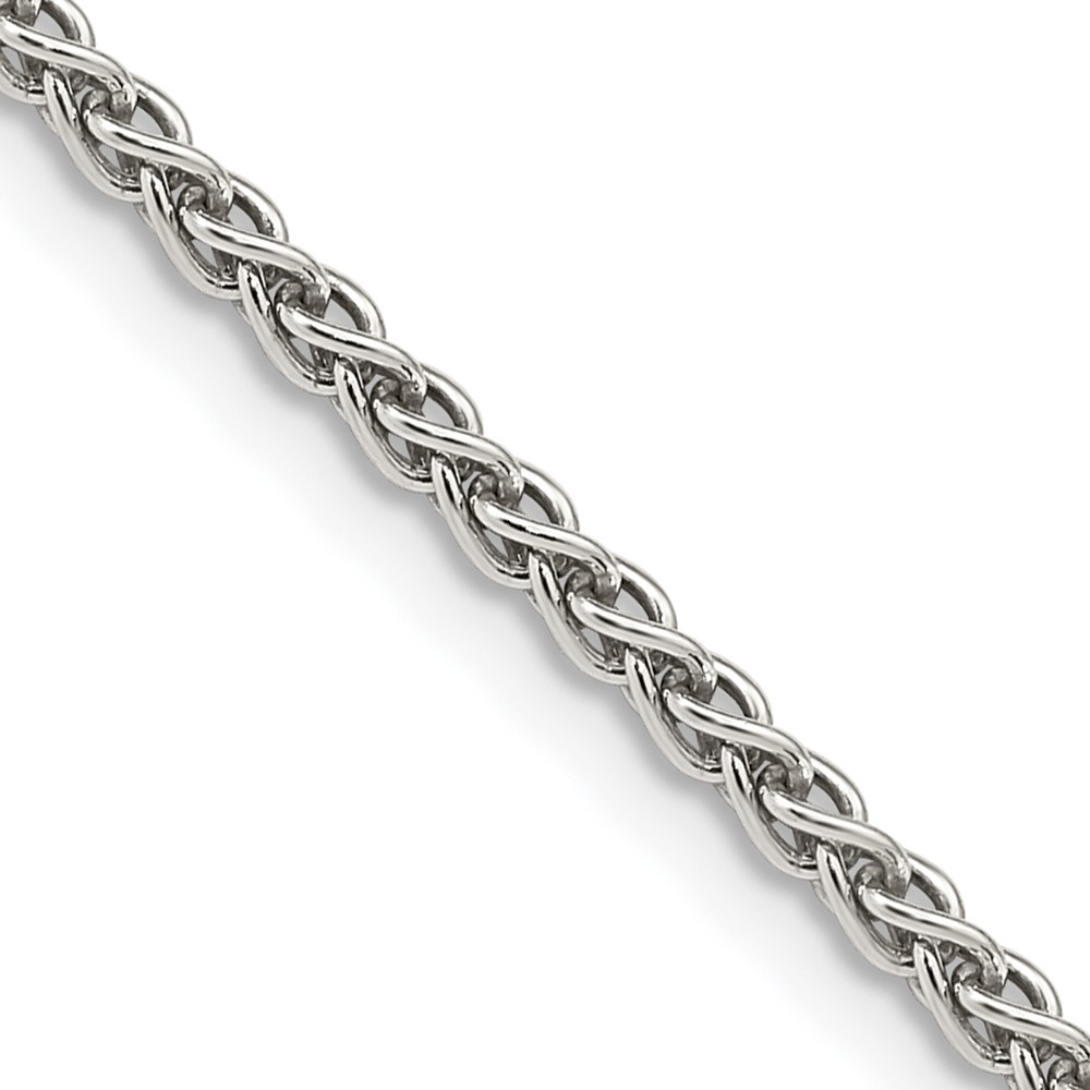 Sterling Silver Rhodium-plated 2.5mm Round Spiga Chain (QSP060R-16)