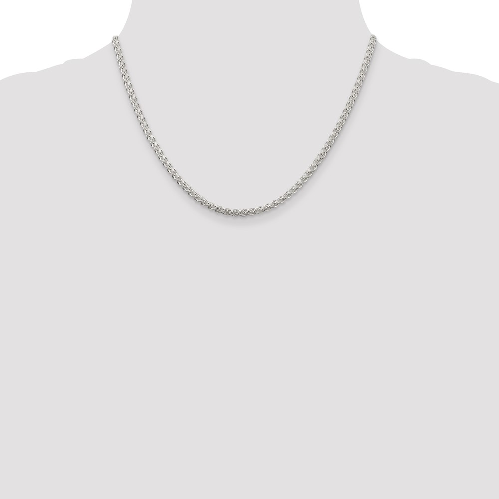 Sterling Silver 3mm Round Spiga Chain (QSP080-18)