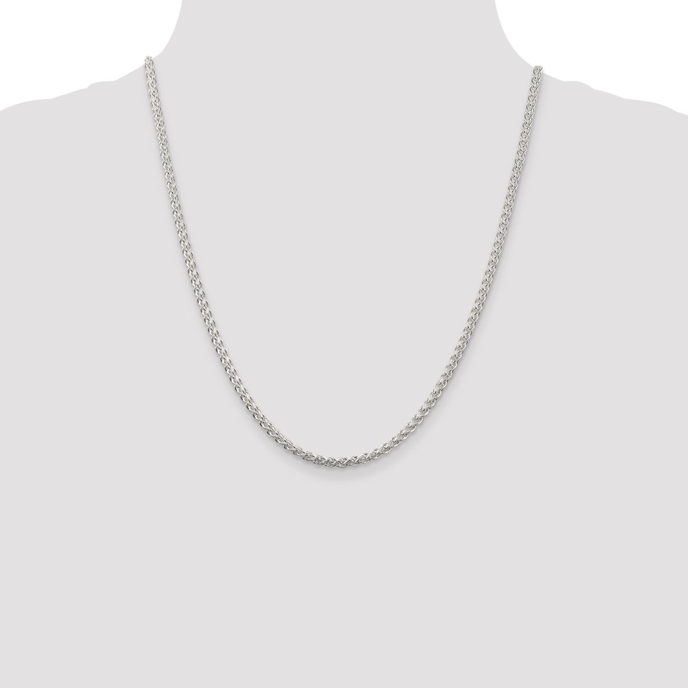Sterling Silver 3mm Round Spiga Chain (QSP080-22)