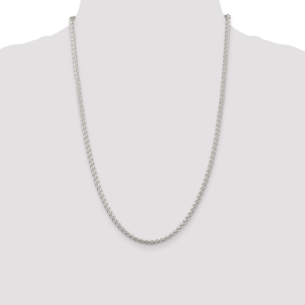 Sterling Silver 3mm Round Spiga Chain (QSP080-24)