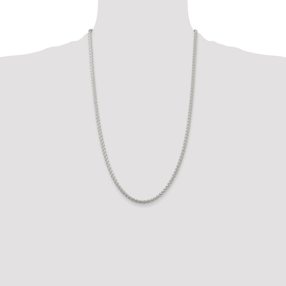 Sterling Silver 3mm Round Spiga Chain (QSP080-26)