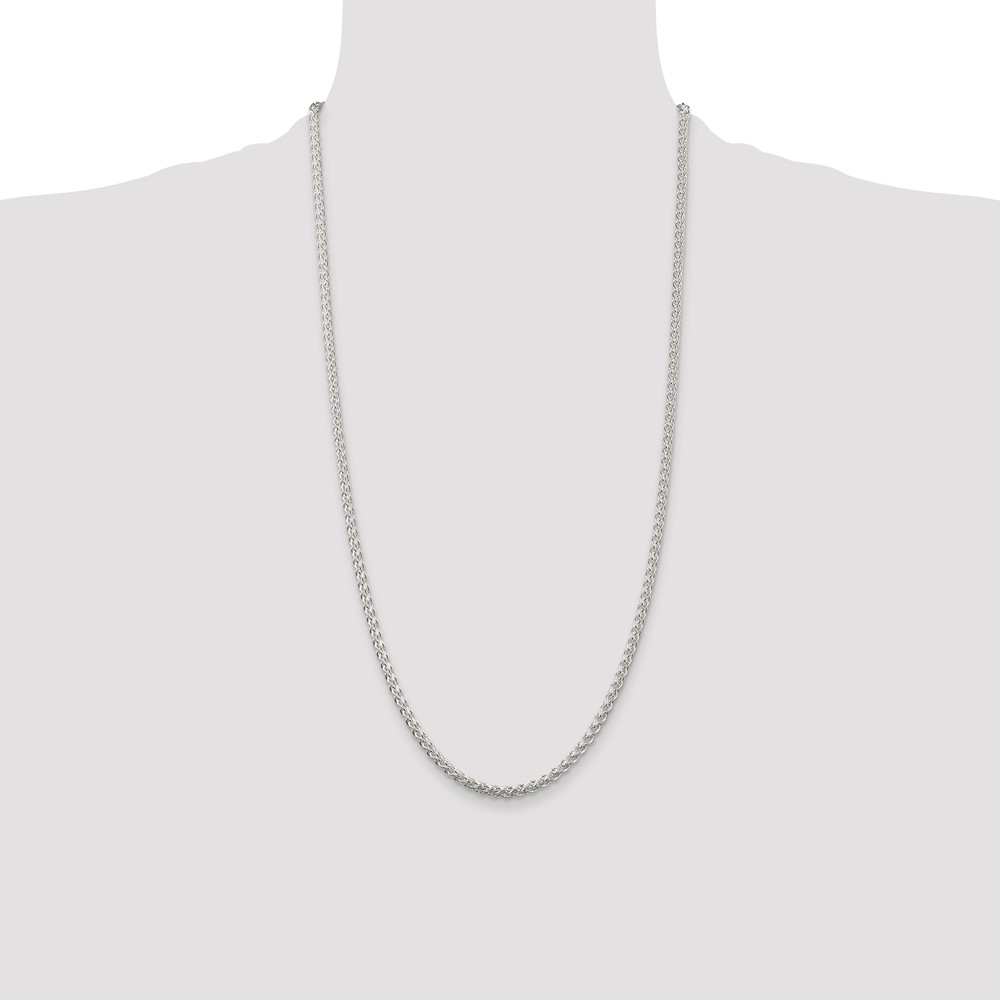 Sterling Silver 3mm Round Spiga Chain (QSP080-28)