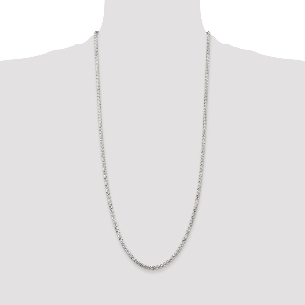 Sterling Silver 3mm Round Spiga Chain (QSP080-30)