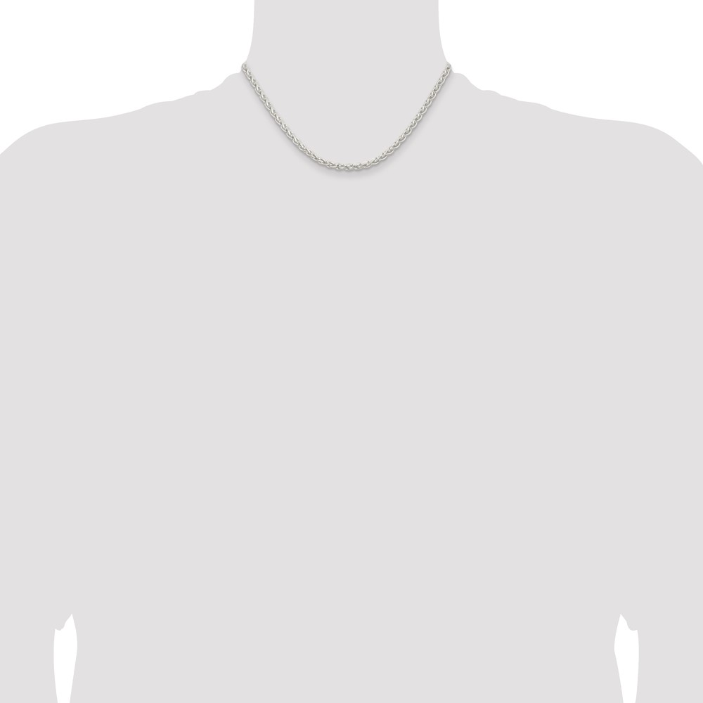 Sterling Silver 3.7mm Round Spiga Chain (QSP100-16)