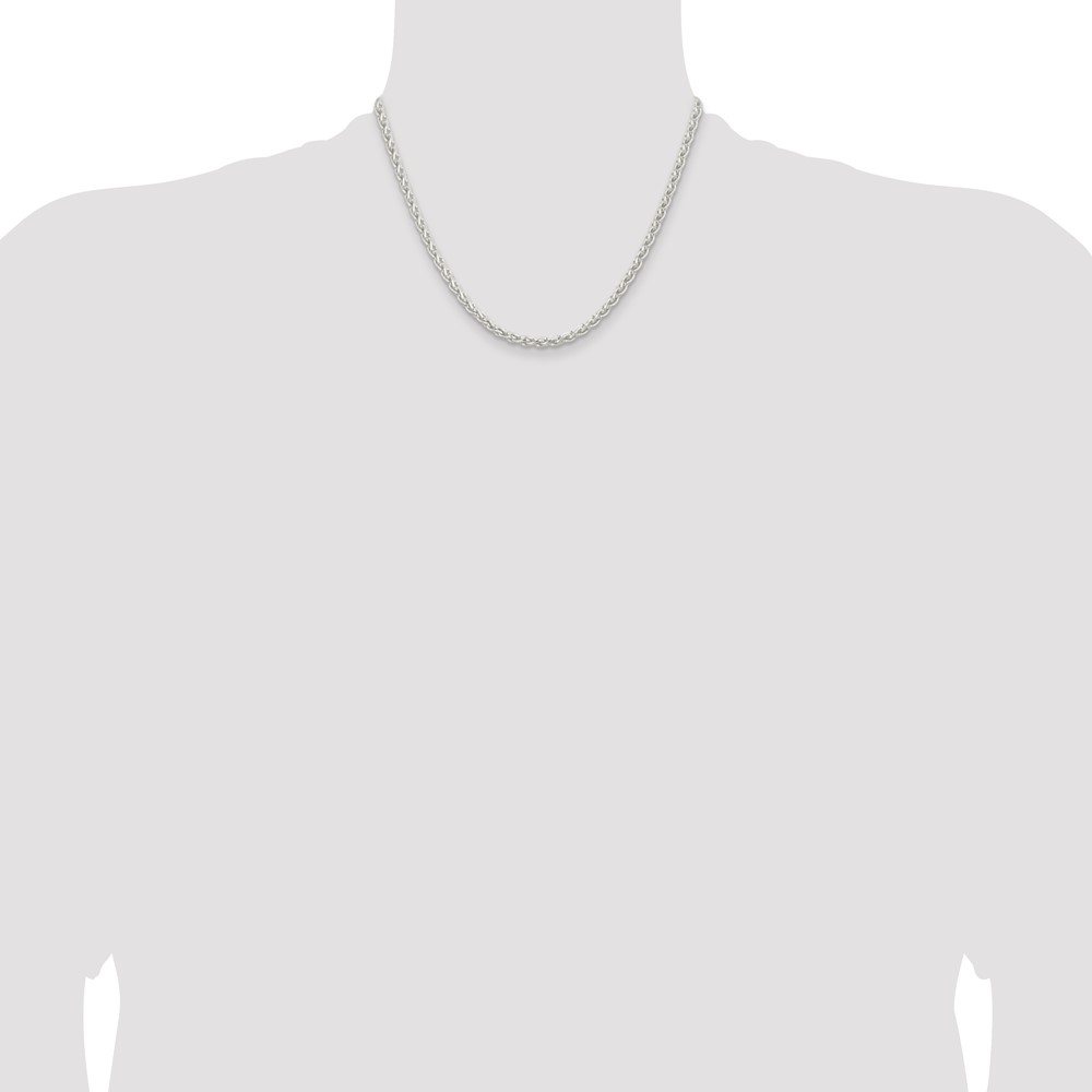 Sterling Silver 3.7mm Round Spiga Chain (QSP100-18)