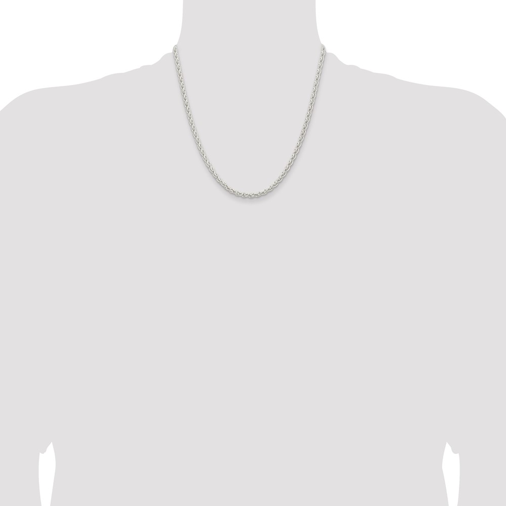 Sterling Silver 3.7mm Round Spiga Chain (QSP100-20)