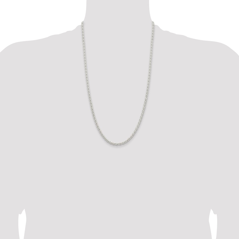 Sterling Silver 3.7mm Round Spiga Chain (QSP100-26)