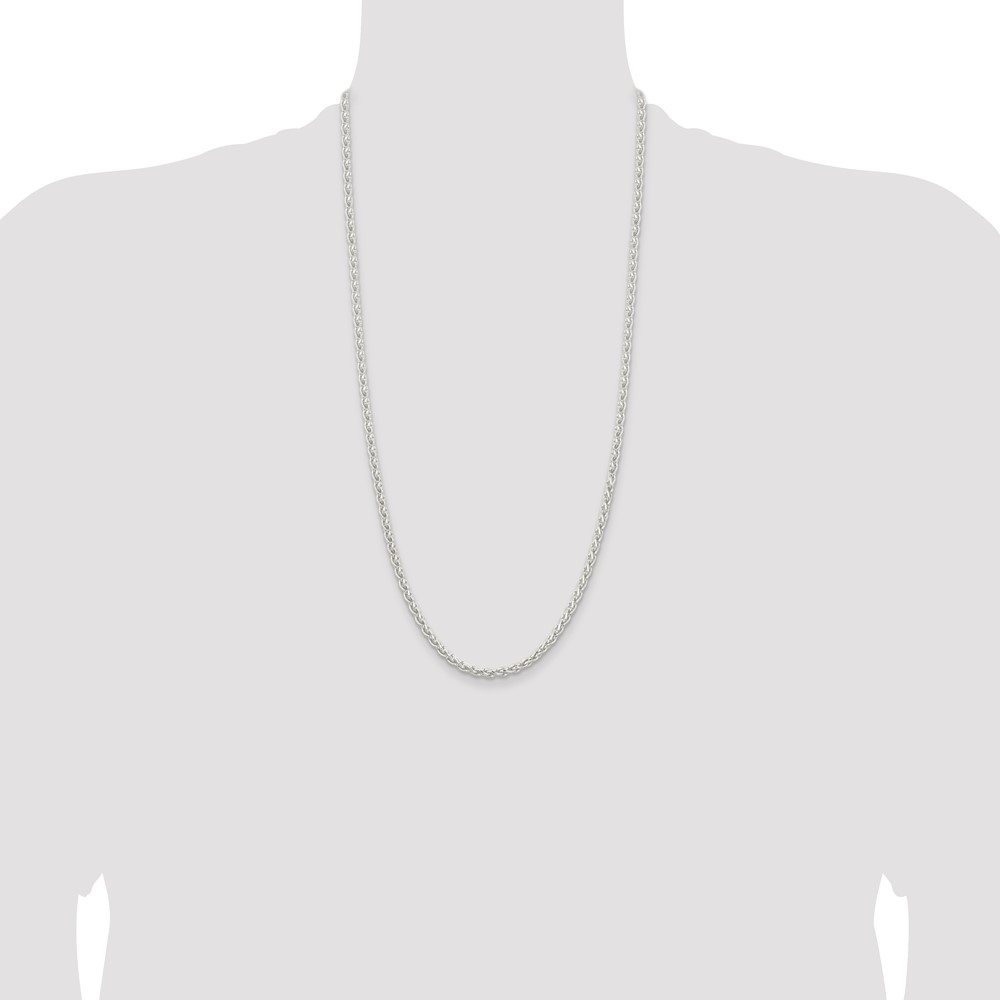Sterling Silver 3.7mm Round Spiga Chain (QSP100-28)