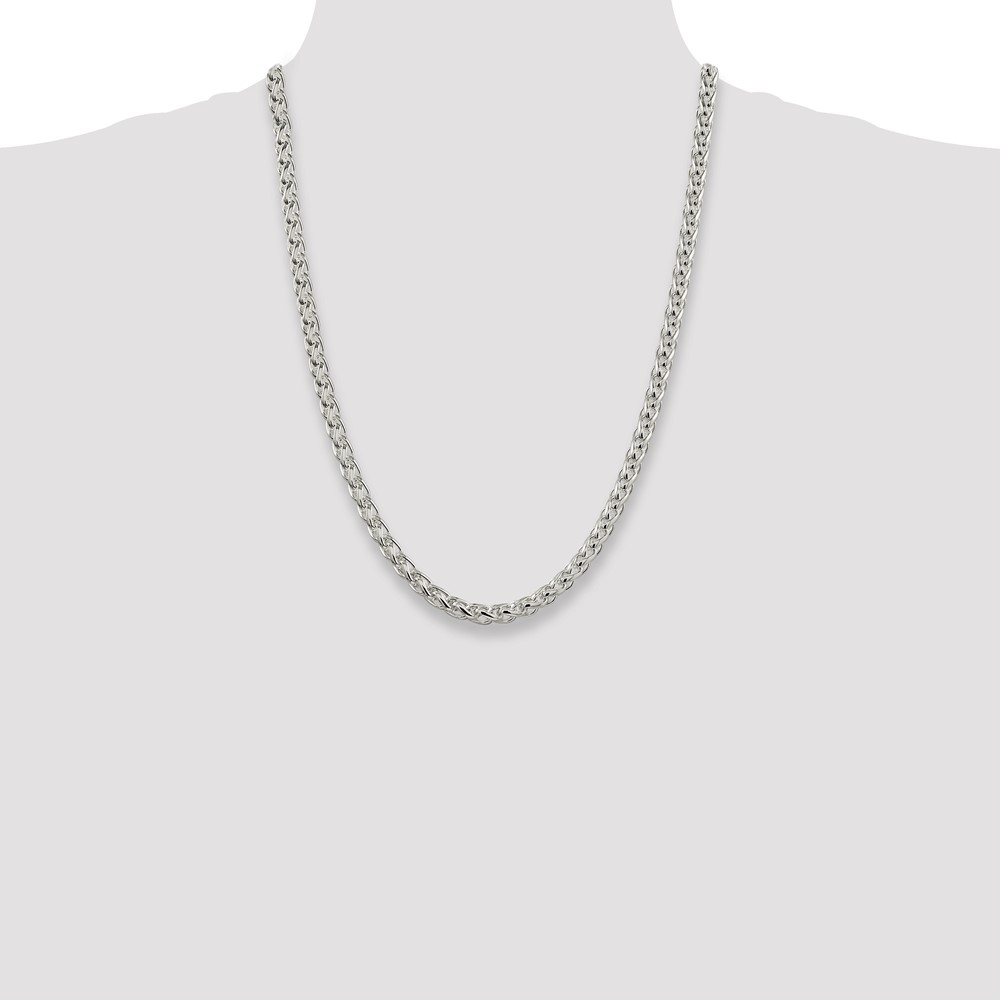 Sterling Silver 6mm Round Spiga Chain (QSP250-24)