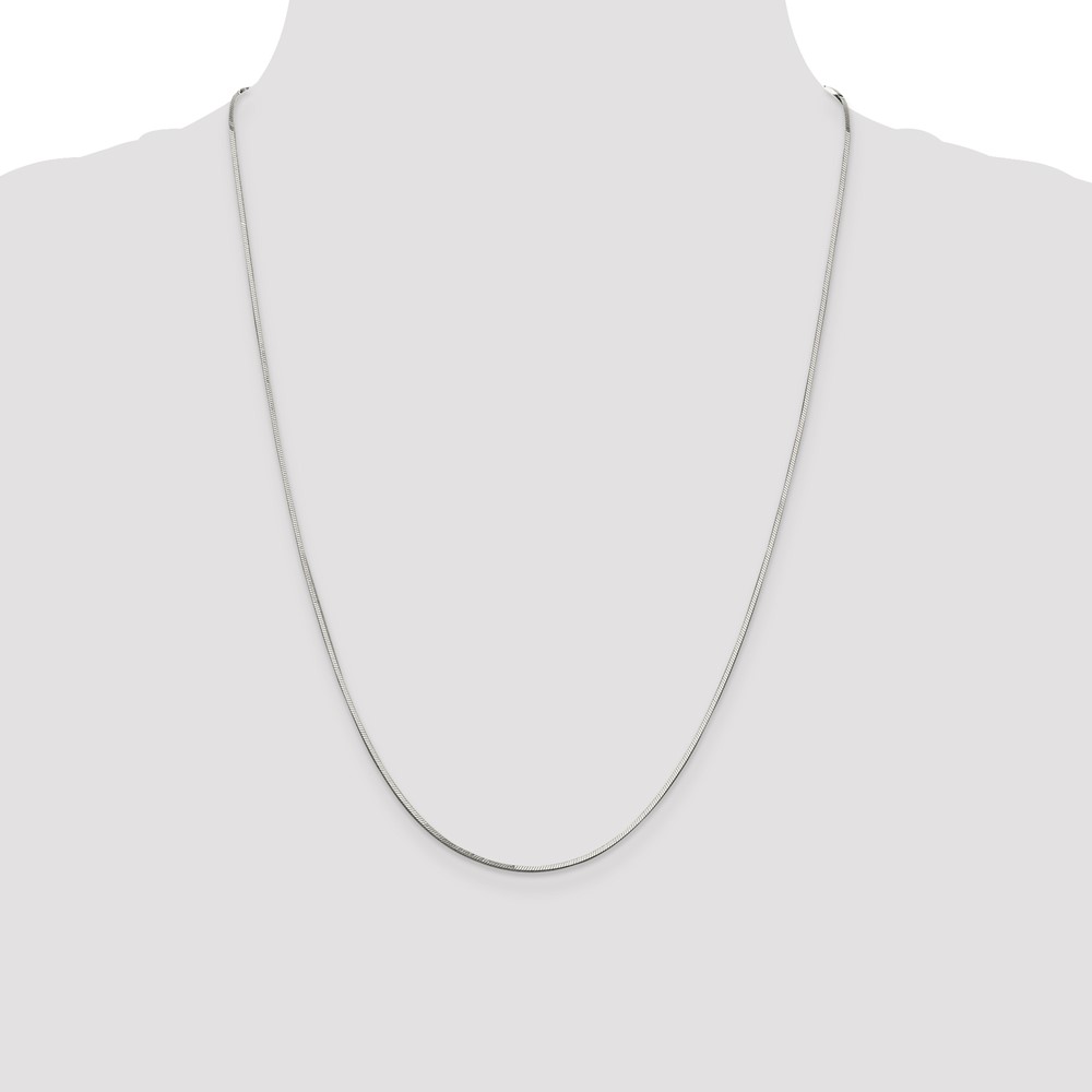 Sterling Silver 1mm Square Snake Chain (QSQ030-24)