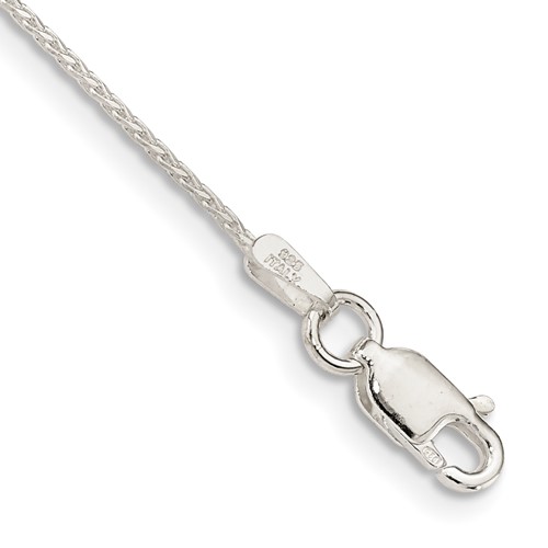 Sterling Silver.95mm Diamond-cut Round Spiga Chain