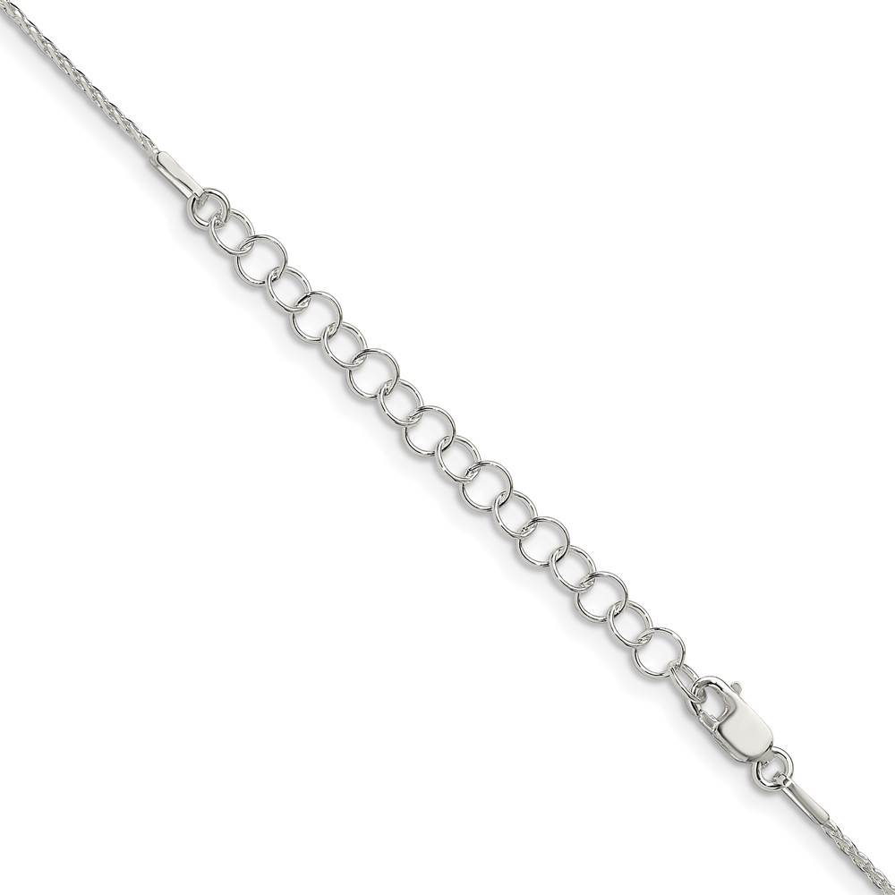 Sterling Silver .95mm Diamond-cut Round Spiga Chain w/2in ext. (QSR030E-18)