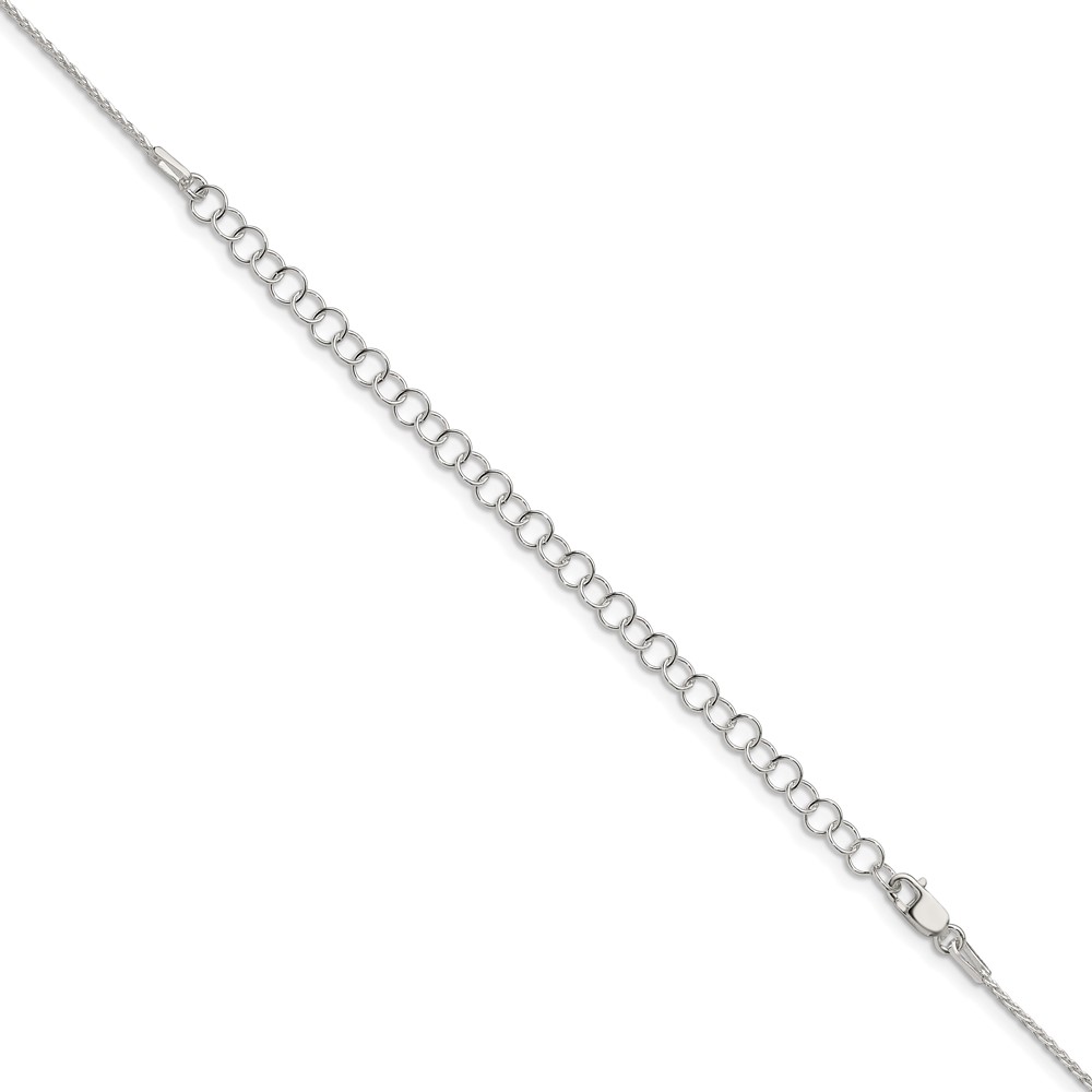 Sterling Silver .95mm Diamond-cut Round Spiga Chain w/4in ext. (QSR030E-22)