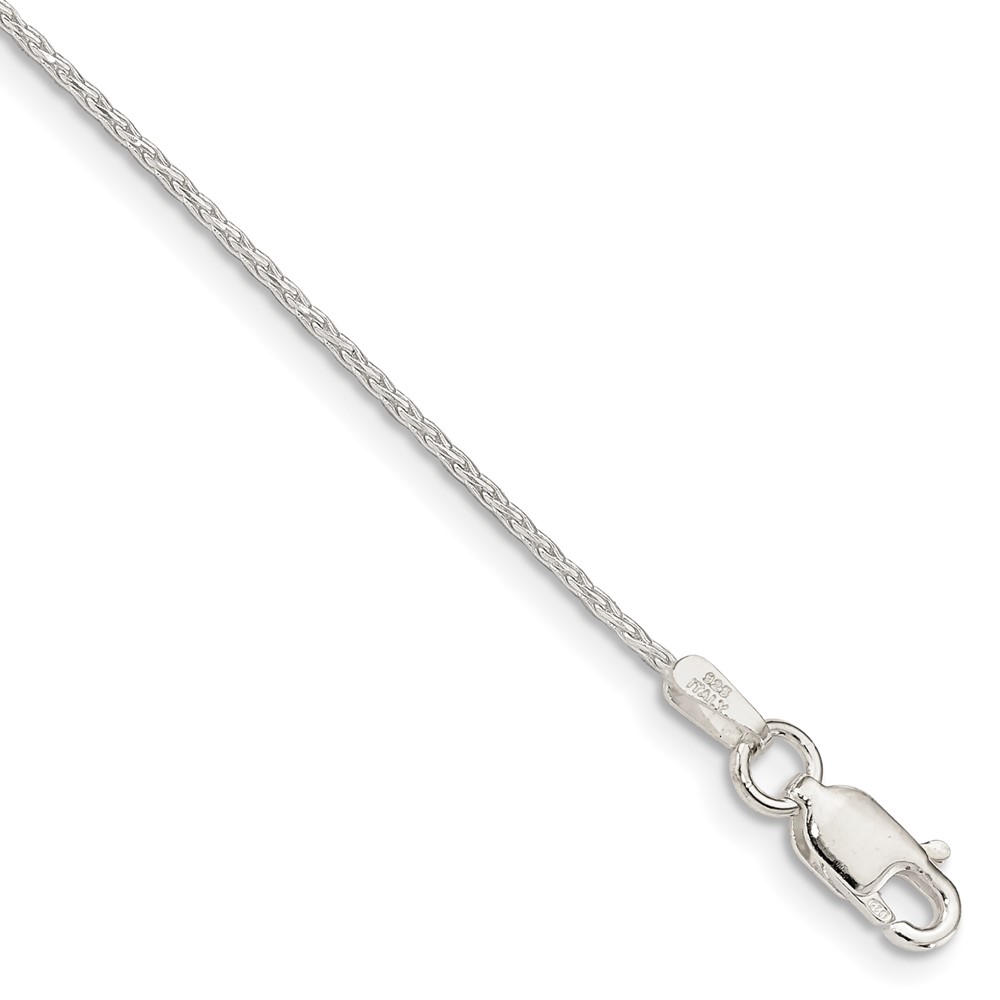 Sterling Silver 1.25mm Diamond-cut Round Spiga Chain (QSR035-7)