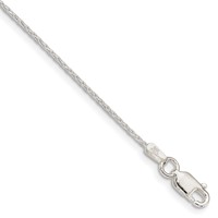 Sterling Silver 1.25mm Diamond-cut Round Spiga Chain view 1