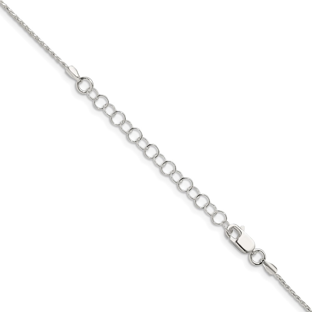 Sterling Silver 1.25mm Diamond-cut Round Spiga Chain w/2in ext. (QSR035E-18)