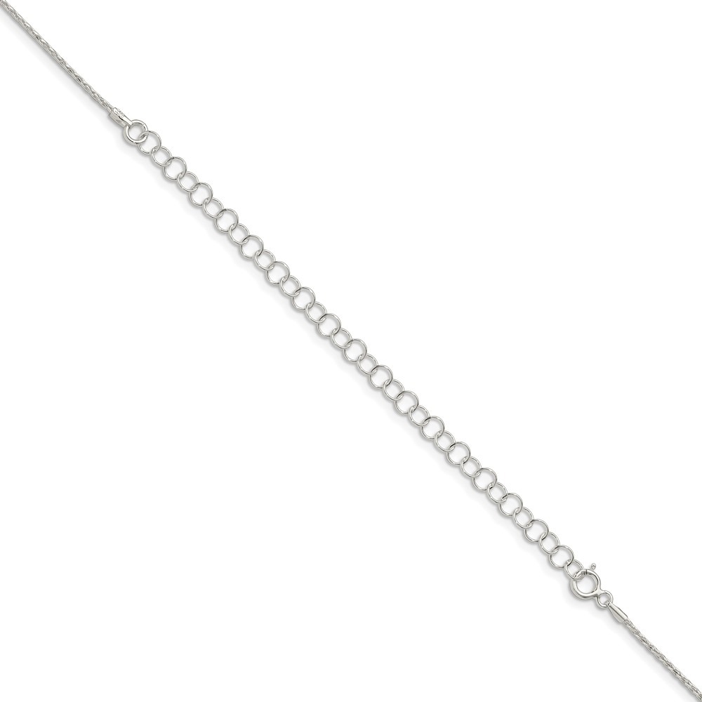 Sterling Silver 1.25mm Diamond-cut Round Spiga Chain w/4in ext. (QSR035E-22)