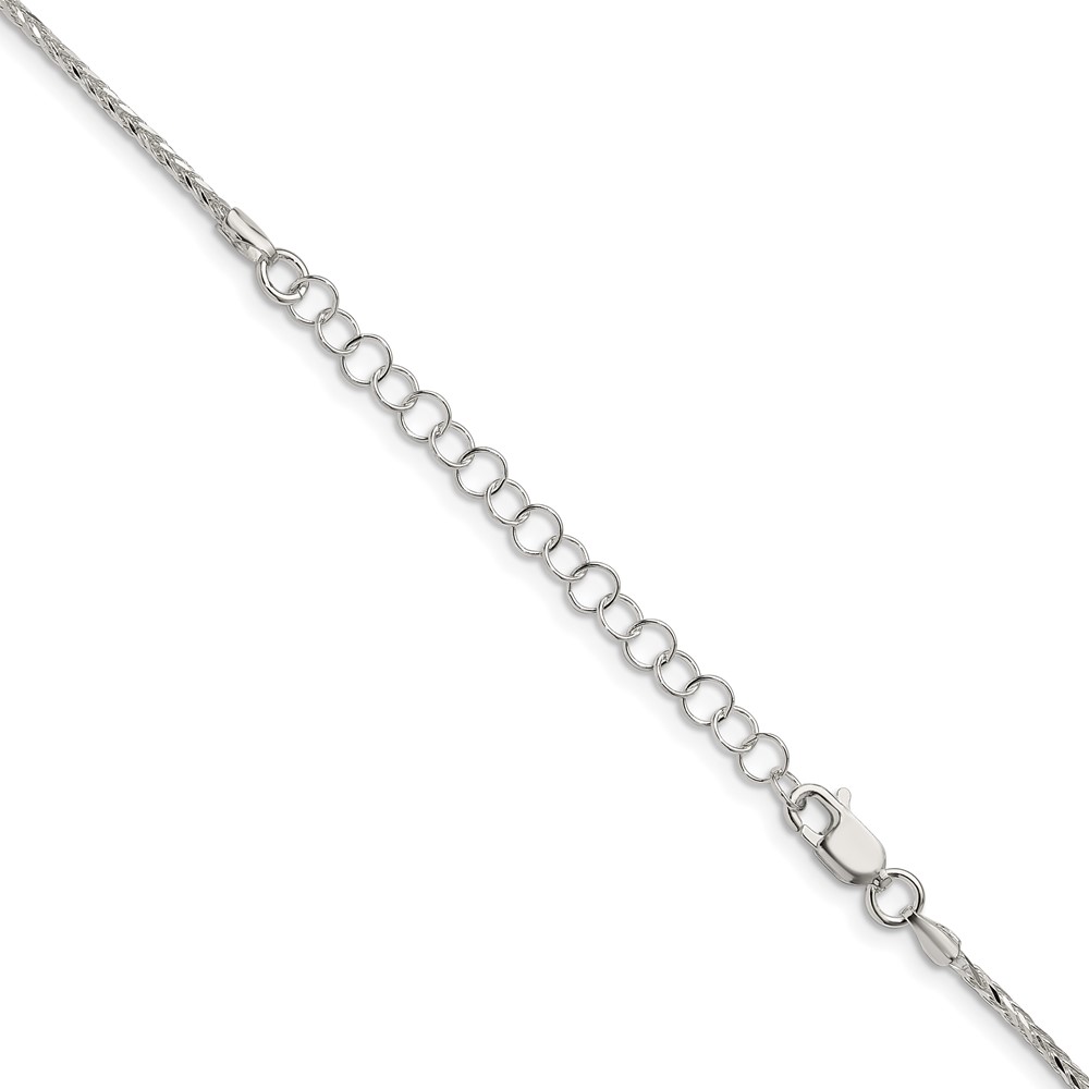 Sterling Silver 1.45mm Diamond-cut Round Spiga Chain w/2in ext. (QSR040E-18)