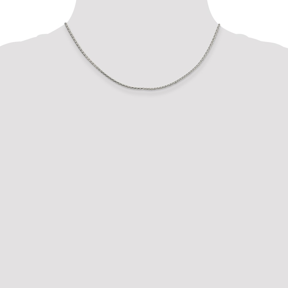 Sterling Silver 1.7mm Diamond-cut Round Spiga Chain (QSR050-16)