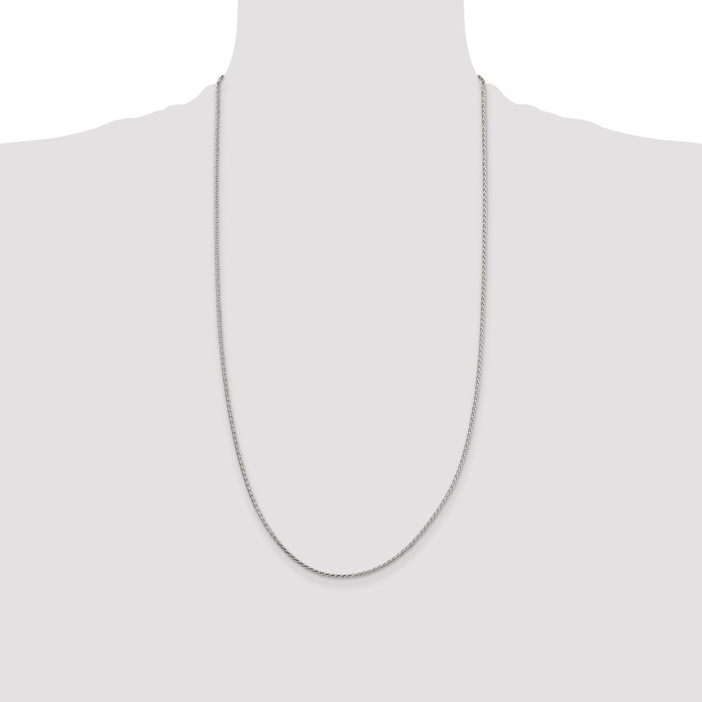 Sterling Silver 1.7mm Diamond-cut Round Spiga Chain (QSR050-28)