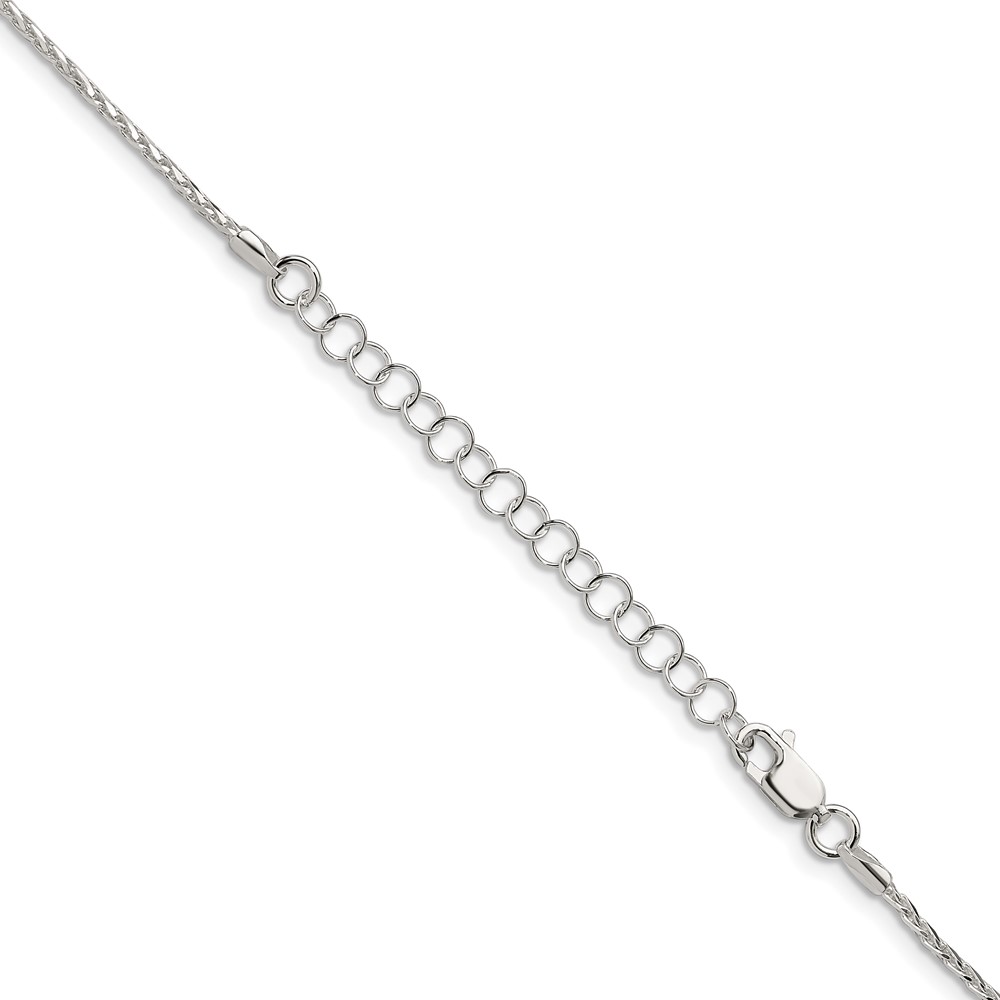 Sterling Silver 1.7mm Diamond-cut Round Spiga Chain w/2in ext. (QSR050E-18)