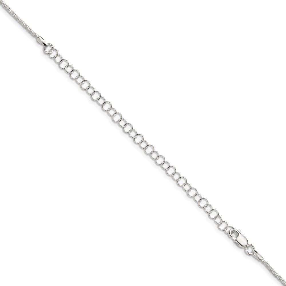 Sterling Silver 1.7mm Diamond-cut Round Spiga Chain w/4in ext. (QSR050E-22)