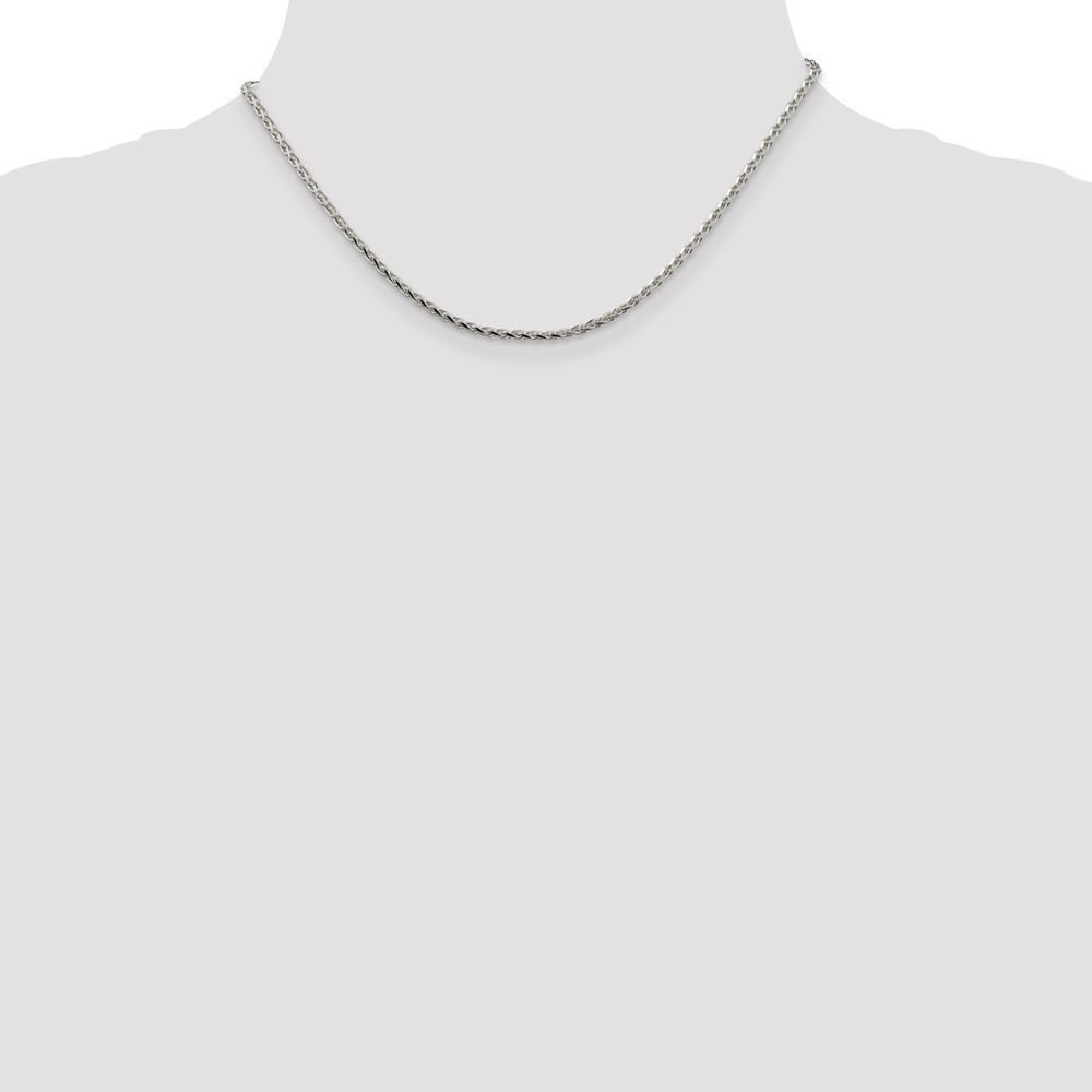 Sterling Silver 2.15mm Diamond-cut Round Spiga Chain (QSR060-16)