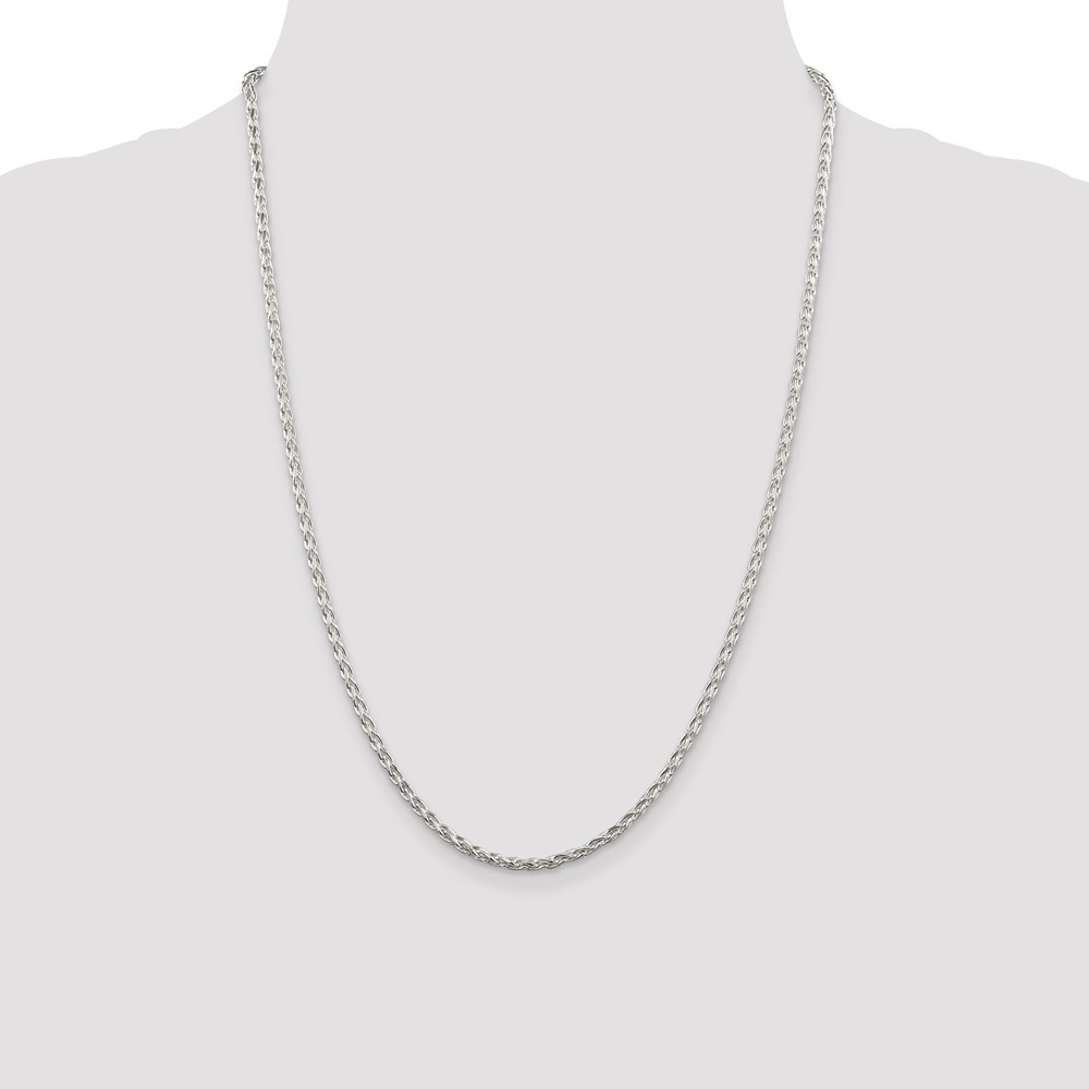 Sterling Silver 2.85mm Diamond-cut Round Spiga Chain (QSR080-24)