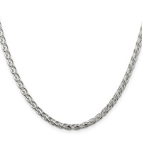 Sterling Silver 3.5mm Diamond-cut Round Spiga Chain view 2