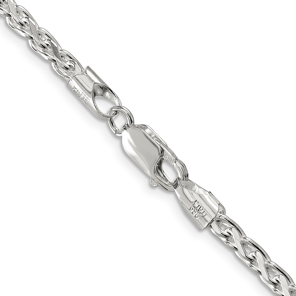Sterling Silver 3.5mm Diamond-cut Round Spiga Chain (QSR100-30)