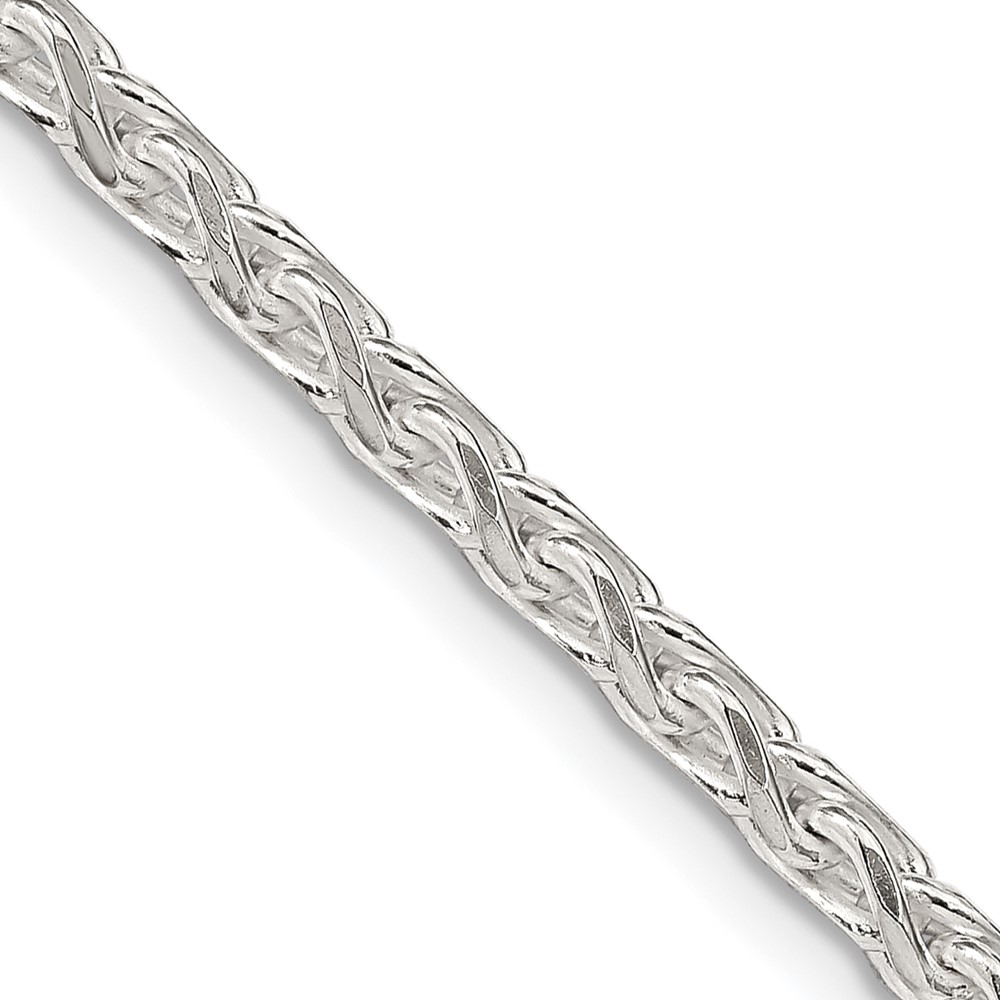 Sterling Silver 3.5mm Diamond-cut Round Spiga Chain (QSR100-24)