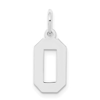 Sterling Silver Rhodium-plated Polished Number 0 Charm view 1